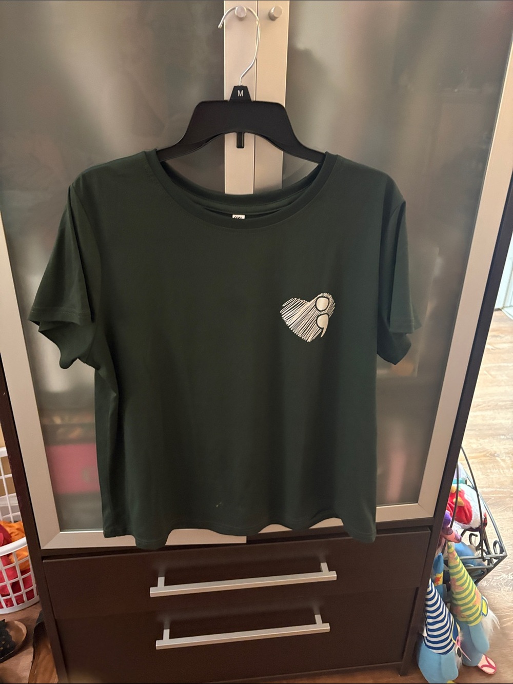 Kids Dark Green Heart Graphic Tee